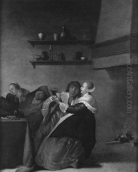 Rejouissances A L'auberge Oil Painting by Pieter Codde