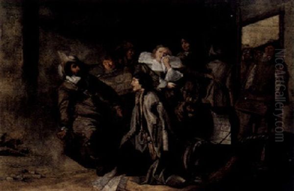 A Guardroom Scene Oil Painting by Pieter Codde