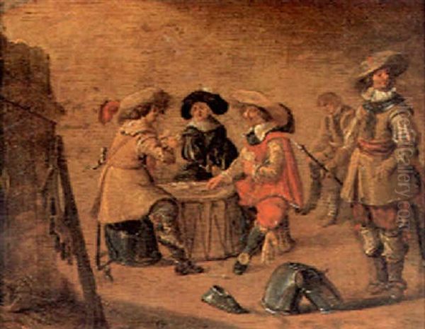 Officers Playing Cards Oil Painting by Pieter Codde