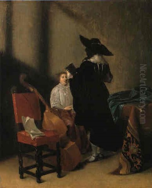 Musikalische Szene Oil Painting by Pieter Codde