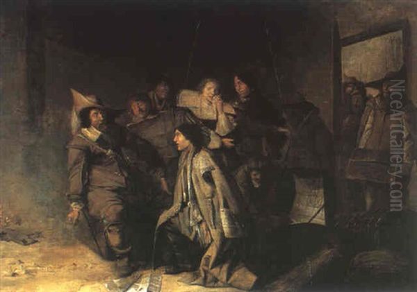 Soldaten Pluendern Ein Haus Oil Painting by Pieter Codde