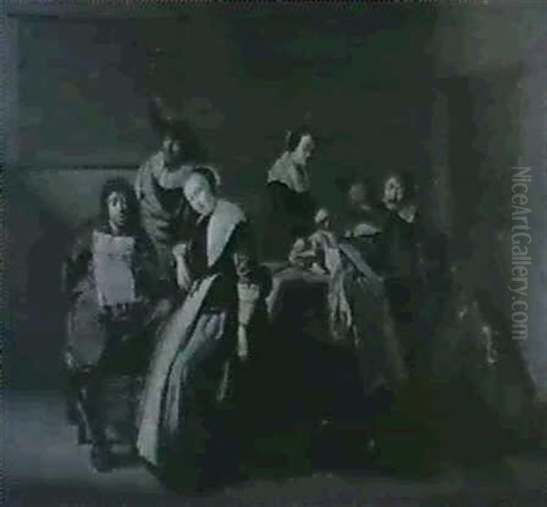 Soldaten In Der Wachtstube Oil Painting by Pieter Codde