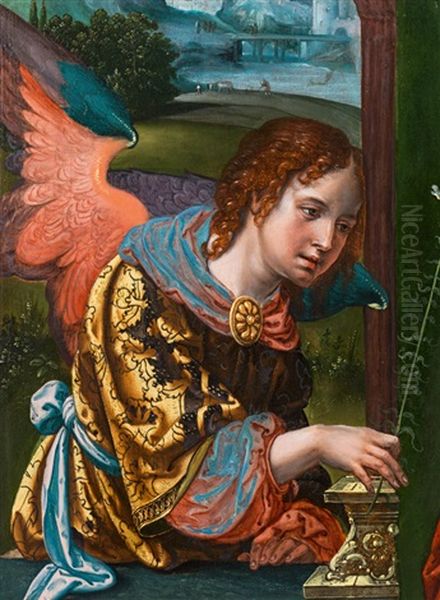 The Archangel Gabriel Oil Painting by Pieter Ii Coecke Van Aelst