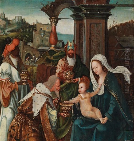 The Adoration Of The Magi Oil Painting by Pieter Ii Coecke Van Aelst