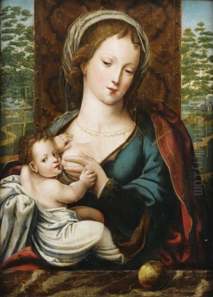 Madonna With Child Oil Painting by Pieter Ii Coecke Van Aelst