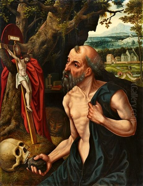Der Heilige Hieronymus Oil Painting by Pieter Ii Coecke Van Aelst