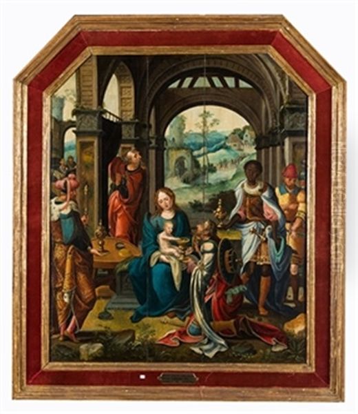 Adoracion De Los Reyes Magos Oil Painting by Pieter Ii Coecke Van Aelst