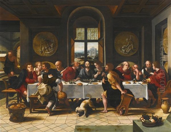 The Last Supper Oil Painting by Pieter Ii Coecke Van Aelst