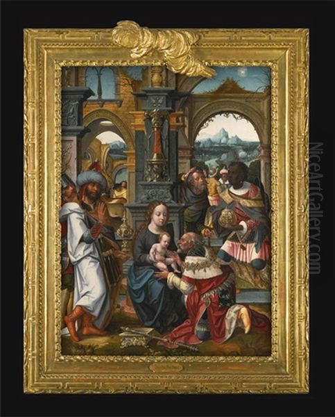 The Adoration Of The Magi Oil Painting by Pieter Ii Coecke Van Aelst
