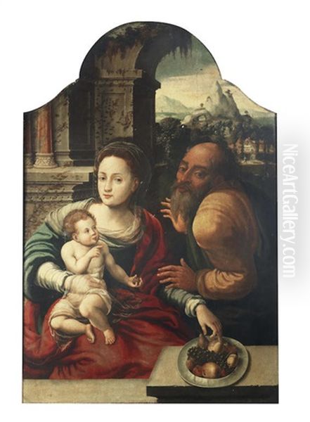 The Holy Family Oil Painting by Pieter Ii Coecke Van Aelst