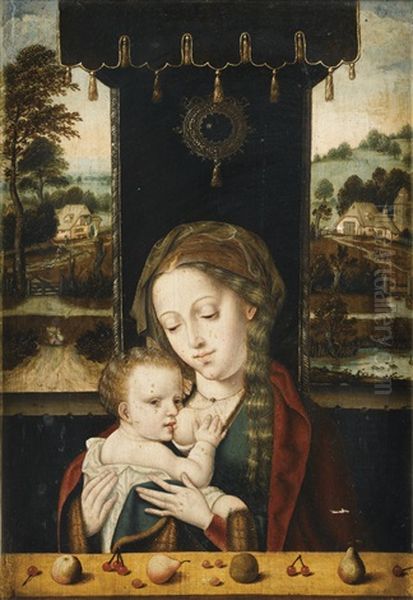 Vierge A L'enfant Oil Painting by Pieter Ii Coecke Van Aelst