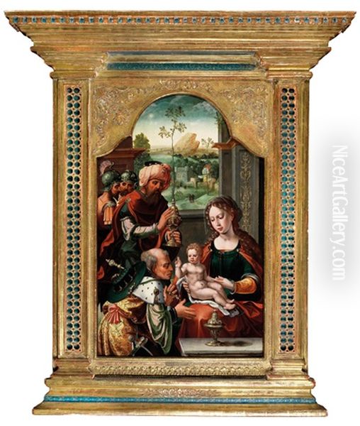 The Adoration Of The Magi Oil Painting by Pieter Ii Coecke Van Aelst