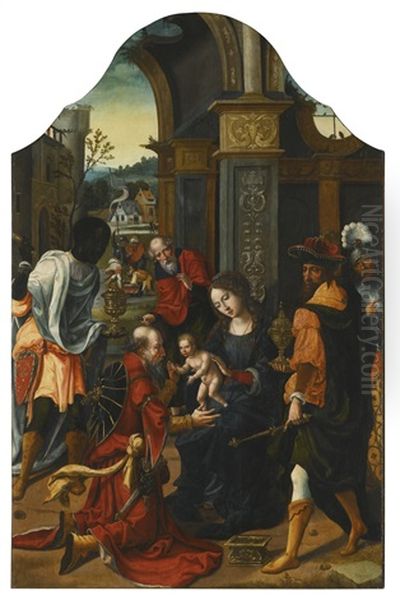 Adoration Of The Magi Oil Painting by Pieter Ii Coecke Van Aelst