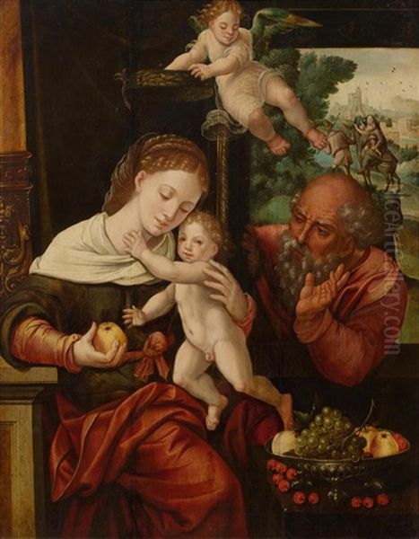 The Holy Family Oil Painting by Pieter Ii Coecke Van Aelst
