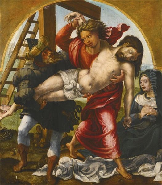 The Deposition Oil Painting by Pieter Ii Coecke Van Aelst