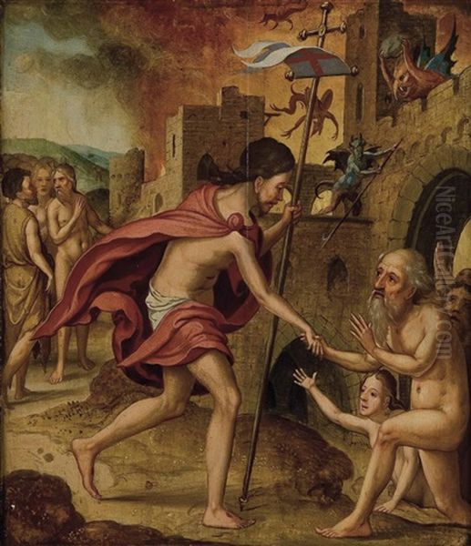 Descendimiento Al Infierno Oil Painting by Pieter Ii Coecke Van Aelst