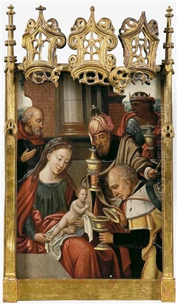 Adoracion De Los Magos Oil Painting by Pieter Ii Coecke Van Aelst