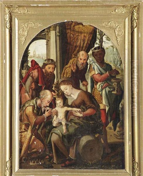 The Adoration Of The Magi Oil Painting by Pieter Ii Coecke Van Aelst