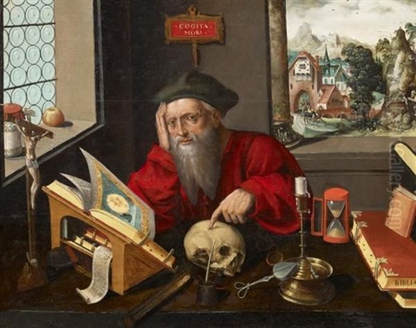 Der Heilige Hieronymus In Seiner Studierstube Oil Painting by Pieter Ii Coecke Van Aelst