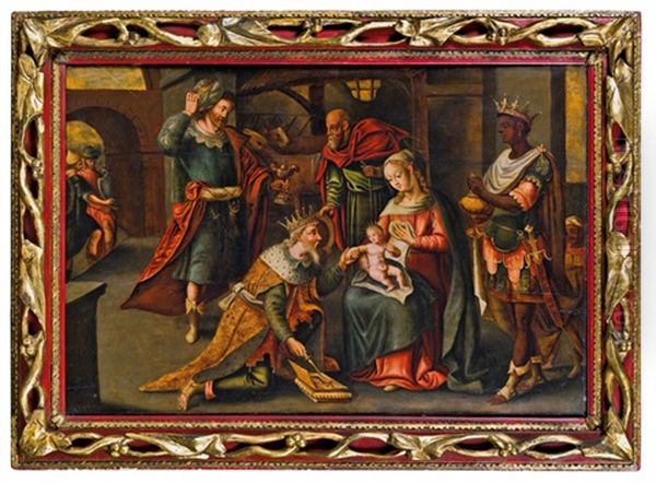 Anbetung Der Konige Oil Painting by Pieter Ii Coecke Van Aelst