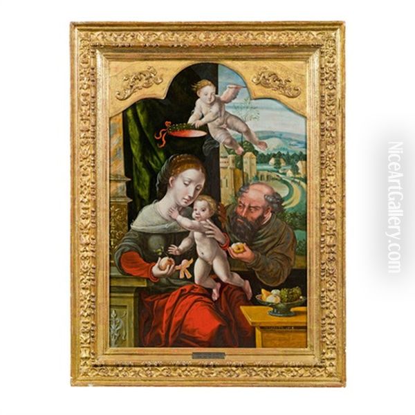 Die Heilige Familie Oil Painting by Pieter Ii Coecke Van Aelst