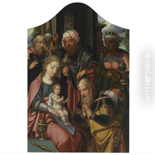 The Adoration Of The Magi Oil Painting by Pieter Ii Coecke Van Aelst