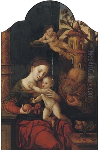 The Holy Family Oil Painting by Pieter Ii Coecke Van Aelst