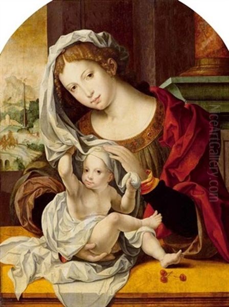 Maria Mit Kind Oil Painting by Pieter Ii Coecke Van Aelst