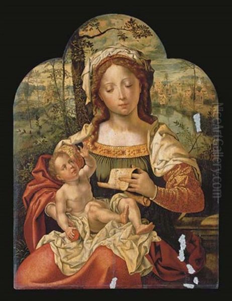 The Virgin And Child Oil Painting by Pieter Ii Coecke Van Aelst