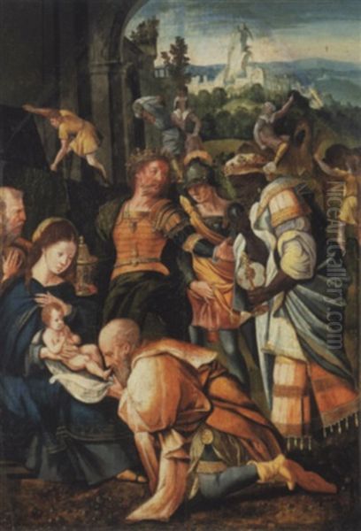 L'adoration Des Mages Oil Painting by Pieter Ii Coecke Van Aelst