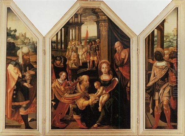 The Adoration Of The Magi Oil Painting by Pieter Ii Coecke Van Aelst