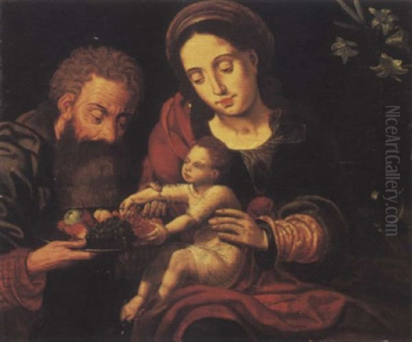 The Holy Family Oil Painting by Pieter Ii Coecke Van Aelst