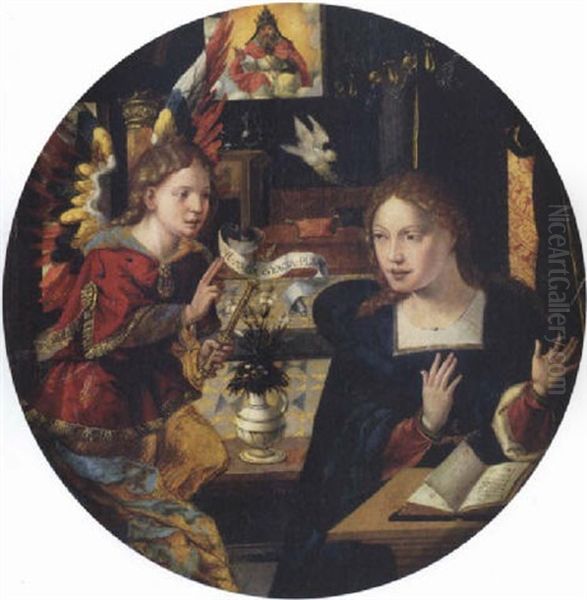Annunciation Oil Painting by Pieter Ii Coecke Van Aelst