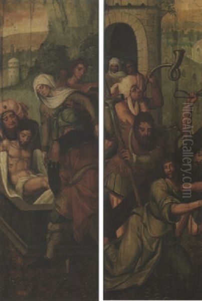 The Carrying Of The Cross Oil Painting by Pieter Ii Coecke Van Aelst