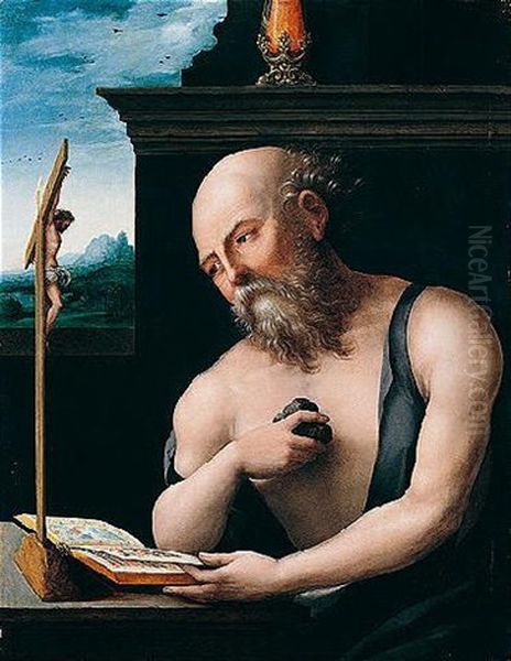 Saint Jerome Oil Painting by Pieter Ii Coecke Van Aelst