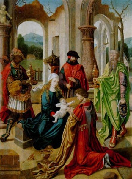 Die Anbetung Der Konige Oil Painting by Pieter Ii Coecke Van Aelst