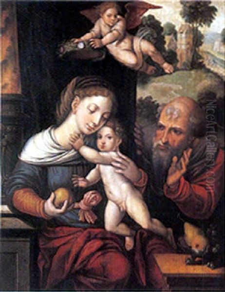 La Sainte Famille Oil Painting by Pieter Ii Coecke Van Aelst