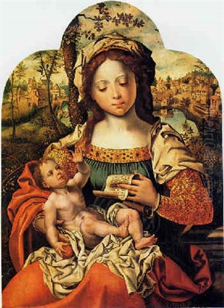 Madonna Con Bambino Oil Painting by Pieter Ii Coecke Van Aelst