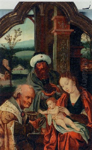 Adoration Of The Magi Oil Painting by Pieter Ii Coecke Van Aelst