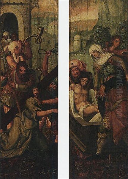 The Carrying Of The Cross Oil Painting by Pieter Ii Coecke Van Aelst