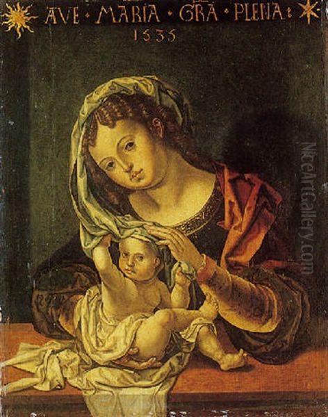 La Vierge A L'enfant Oil Painting by Pieter Ii Coecke Van Aelst