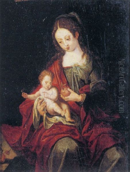 Vierge A L'enfant Oil Painting by Pieter Ii Coecke Van Aelst
