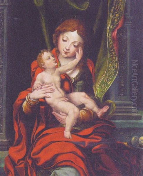 The Madonna And Child Oil Painting by Pieter Ii Coecke Van Aelst