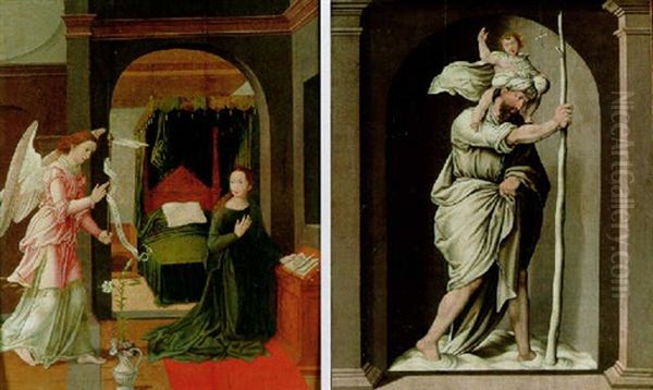 The Annunciation Oil Painting by Pieter Ii Coecke Van Aelst