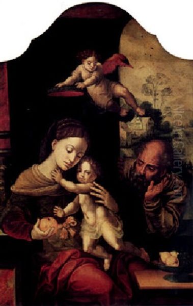 The Holy Family Oil Painting by Pieter Ii Coecke Van Aelst