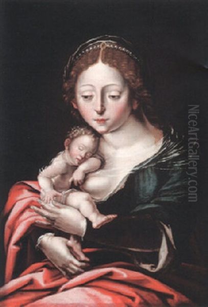 The Virgin And Child Oil Painting by Pieter Ii Coecke Van Aelst