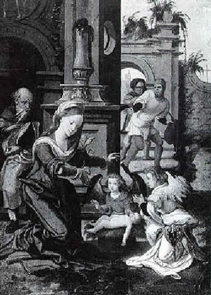 Adoration Of The Christ Child Oil Painting by Pieter Ii Coecke Van Aelst