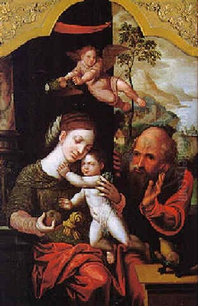 Die Heilige Familie Oil Painting by Pieter Ii Coecke Van Aelst