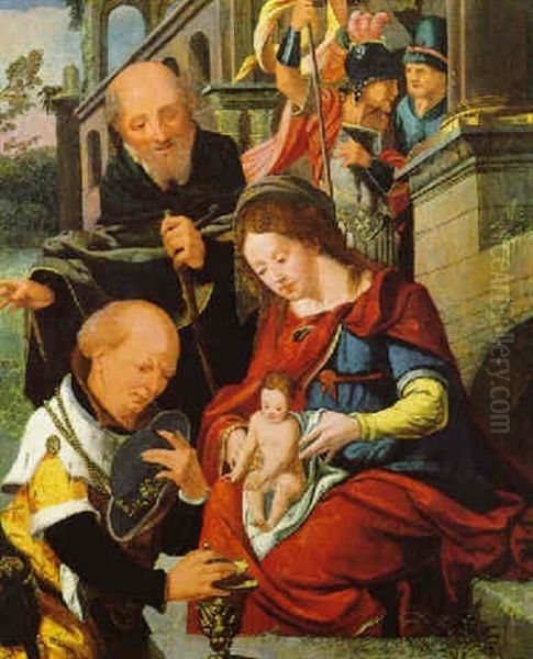 Die Anbetung Der Koenige Oil Painting by Pieter Ii Coecke Van Aelst