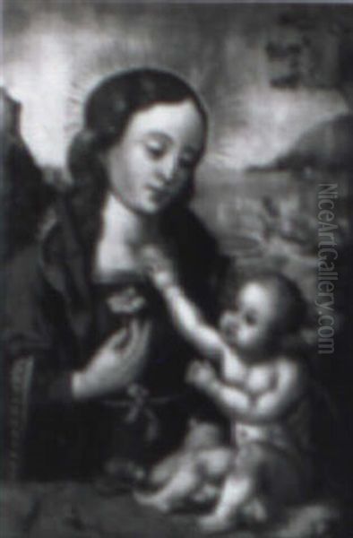 Madonna And Child Oil Painting by Pieter Ii Coecke Van Aelst